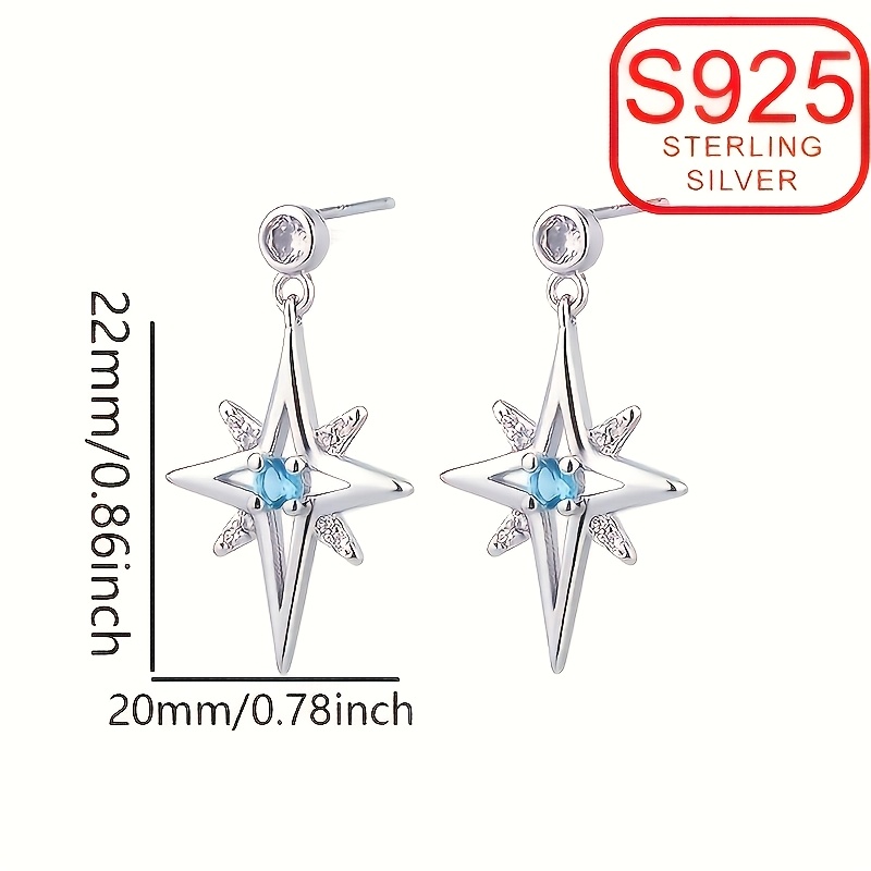 925 Silver Irregular Star Stud Earrings, Lightweight Design